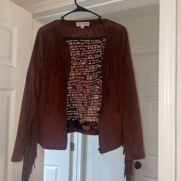 Idyllwind Finge Teracota Colored Zip Up Jacket Worn Once - Picture 5 of 7